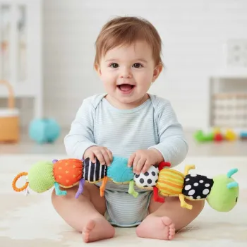 pluszowa zabawka dla niemowląt w przezroczystym opakowaniu