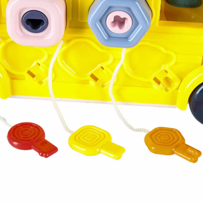 zestaw autobus manipulacyjny z kolorowymi śrubkami i modułami