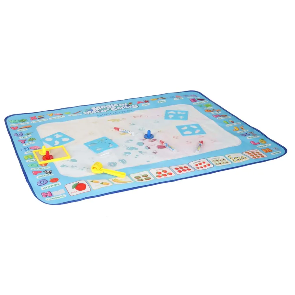 Mata wodna rozłożona na podłodze, widoczny obszar do malowania