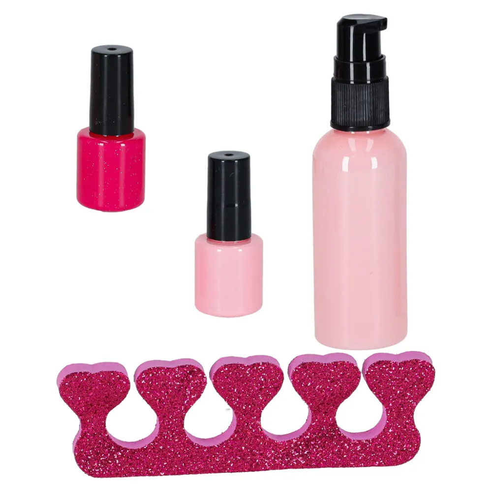 zestaw zawierający lakiery do paznokci imitacje w kolorowych buteleczkach