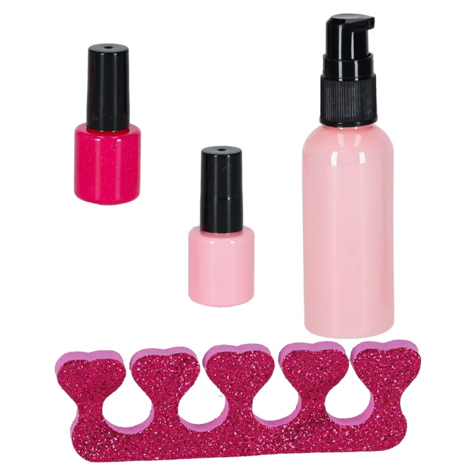 zestaw zawierający lakiery do paznokci imitacje w kolorowych buteleczkach