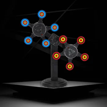 zbliżenie na centralny cel i kolorowe ramiona tarczy