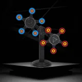 zbliżenie na centralny cel i kolorowe ramiona tarczy