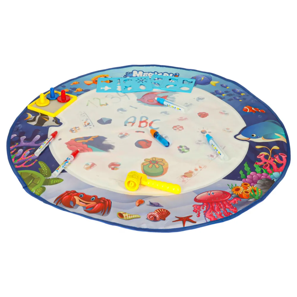 Zestaw akcesoriów: mazaki, pieczątki i szablony do maty wodnej