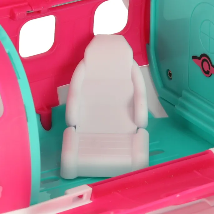 widok samolotu zabawkowego otwartego z widocznym wnętrzem