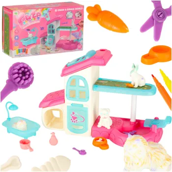 zestaw spa dla zwierząt 26 elementów w pełnej aranżacji