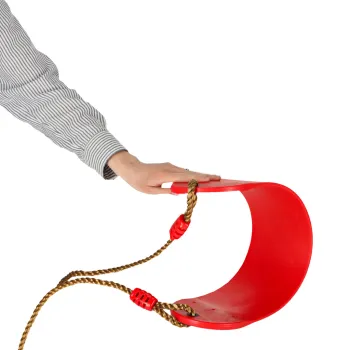 profilowane siedzisko z wytrzymałego tworzywa w kolorze czerwonym