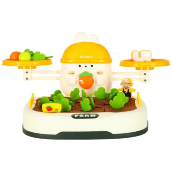 dziecięca gra edukacyjna z wagą i równoważeniem marchewek