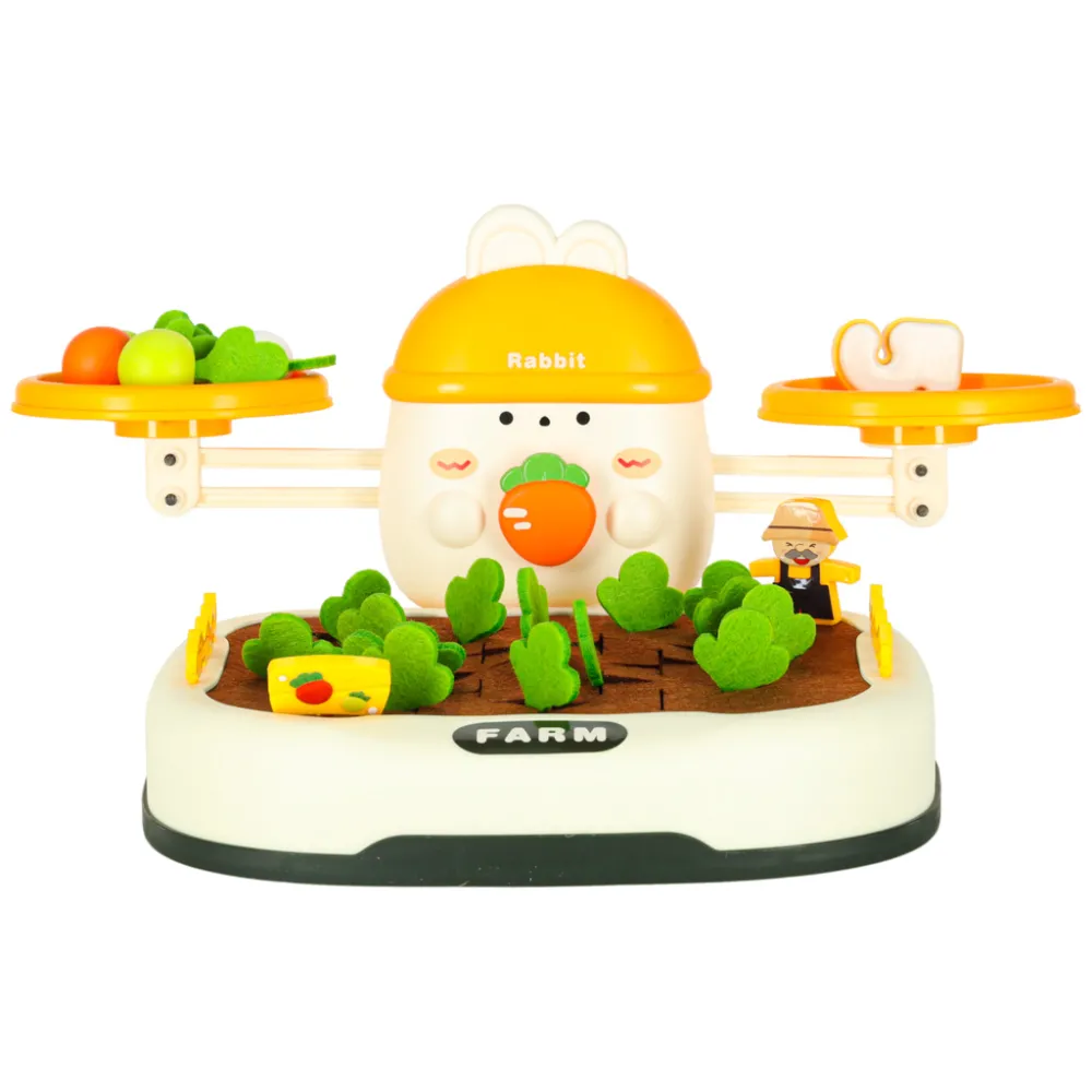 dziecięca gra edukacyjna z wagą i równoważeniem marchewek