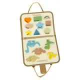 zbliżenie na sznurowadła i sprzączki w tablicy manipulacyjnej