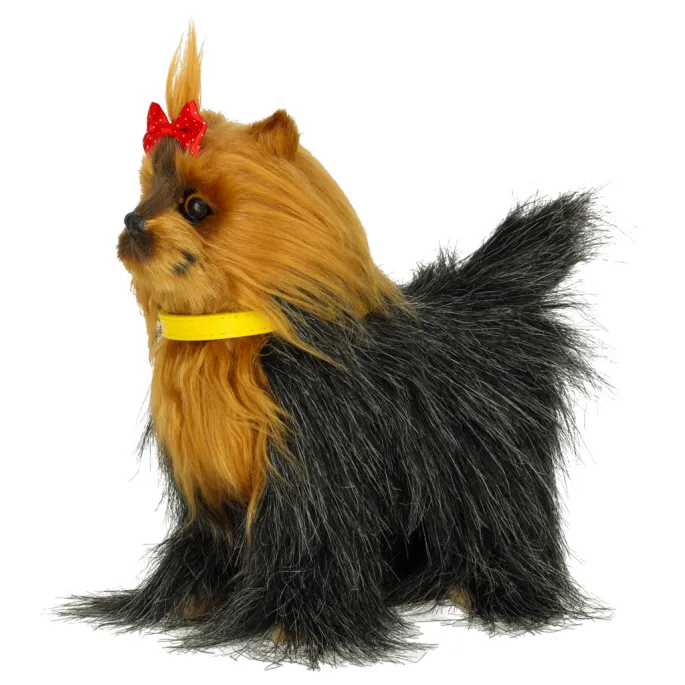 piesek york z widoczną obrożą i realistycznymi detalami pyska