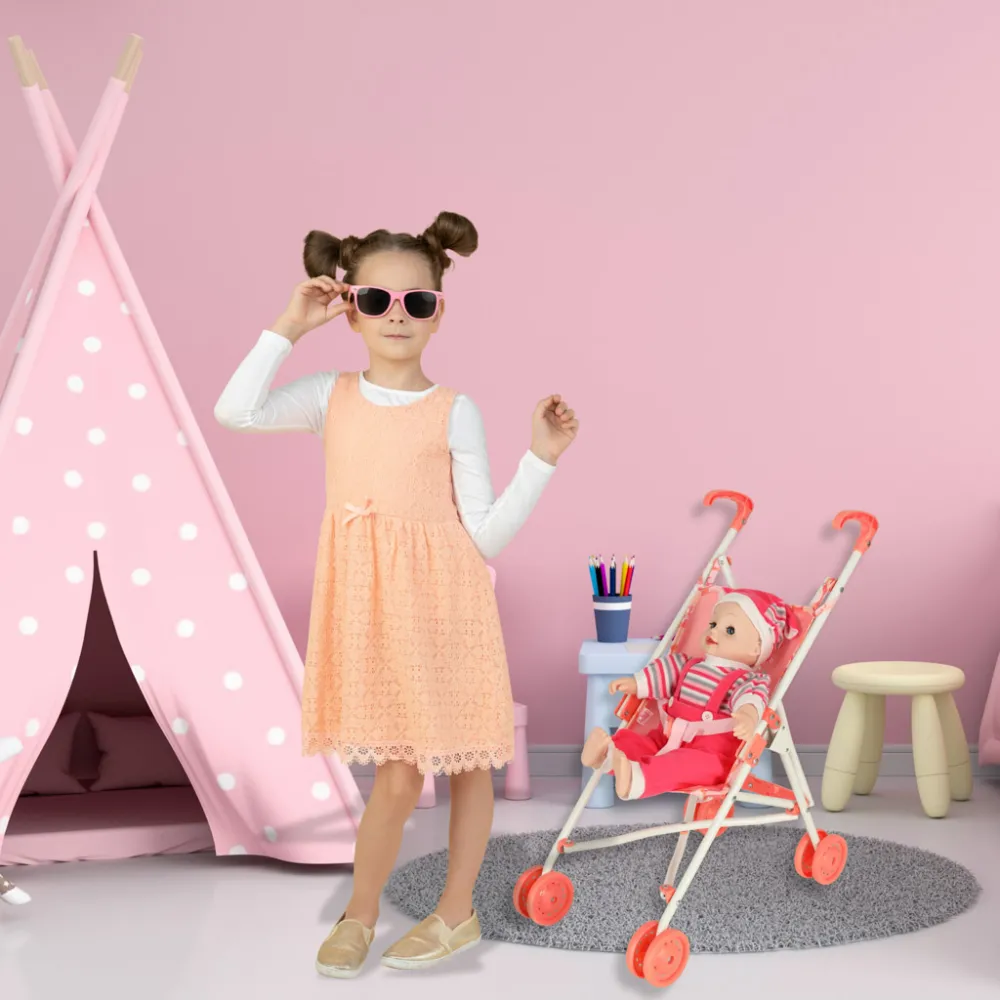 wózek dla lalek baby annabell przedstawiony na jasnym tle
