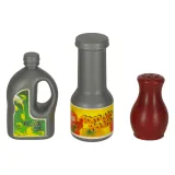 akcesoria kuchenne: garnki, patelnia, durszlak i sztućce zabawkowe