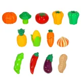 zestaw edukacyjny dla dzieci z warzywami, owocami i akcesoriami