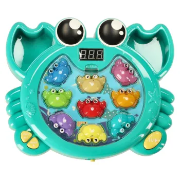 zestaw: plansza, młotek i dwie wędki rozłożone obok siebie