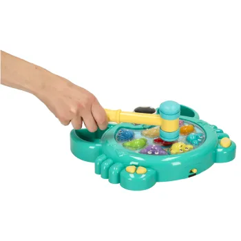 zabawka krab z regulacją głośności i młotkiem w zestawie