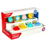 kolorowe plansze z przypisanymi im zwierzątkami w grze montessori