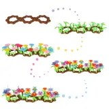 kolorowe kwiatki z klocków zbudowane w formie ogrodu