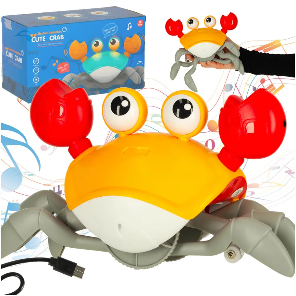 czerwony interaktywny krab uciekający na podłodze