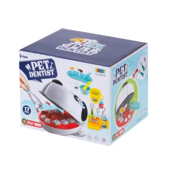 piesek z wyjmowanymi ząbkami podczas scenki leczniczej