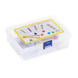 Widok wszystkich elementów ułożonych gotowych do zabawy