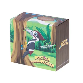 zabawka edukacyjna magnetyczna prezentująca karmienie ptaszka robaczkiem