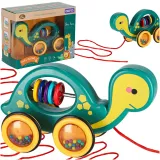 żółwik sensoryczny zabawka do ciągania na sznurku z grzechotką