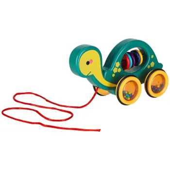 widok całej zabawki żółwaka na gładkiej powierzchni