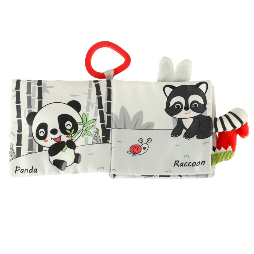 Detal ogonów zwierząt wystających z książeczki