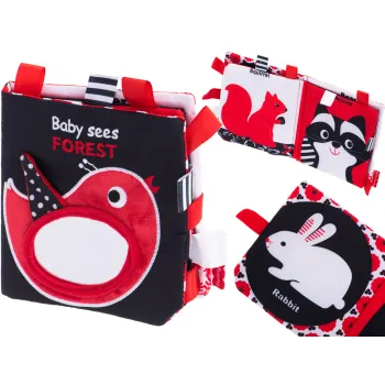 Książeczka sensoryczna z kontrastowymi ilustracjami leśnych zwierząt