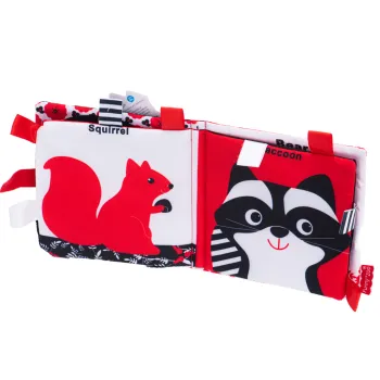 Książeczka sensoryczna gryzak metki kontrastowa las