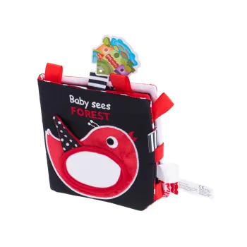 Bezpieczne lusterko oraz szeleszczące elementy w książeczce dla niemowląt