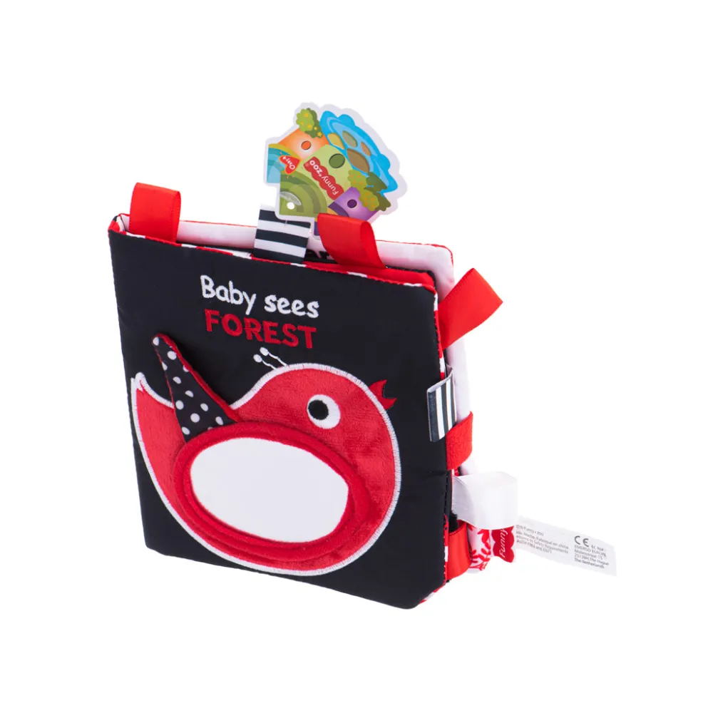 Bezpieczne lusterko oraz szeleszczące elementy w książeczce dla niemowląt