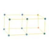 zbliżenie żółtych rurek i kul-łączników z zestawu konstrukcyjnego