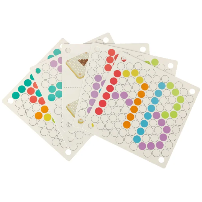 widok zestawu mozaiki z kulkami, narzędziami i kartami wzorów