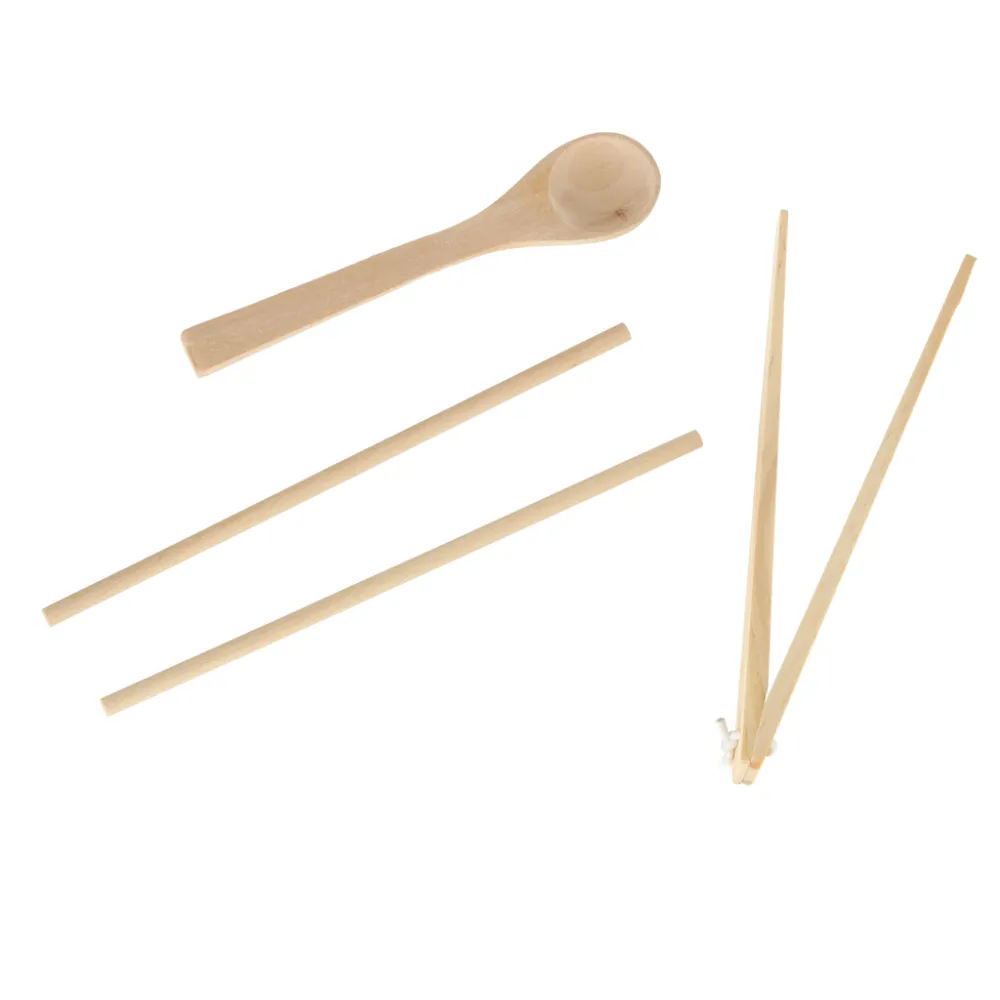 narzędzia do układania kulek, w tym szczypce, łyżka i patyczki