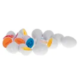 Połówki jajek z dopasowanymi kształtami i cyframi