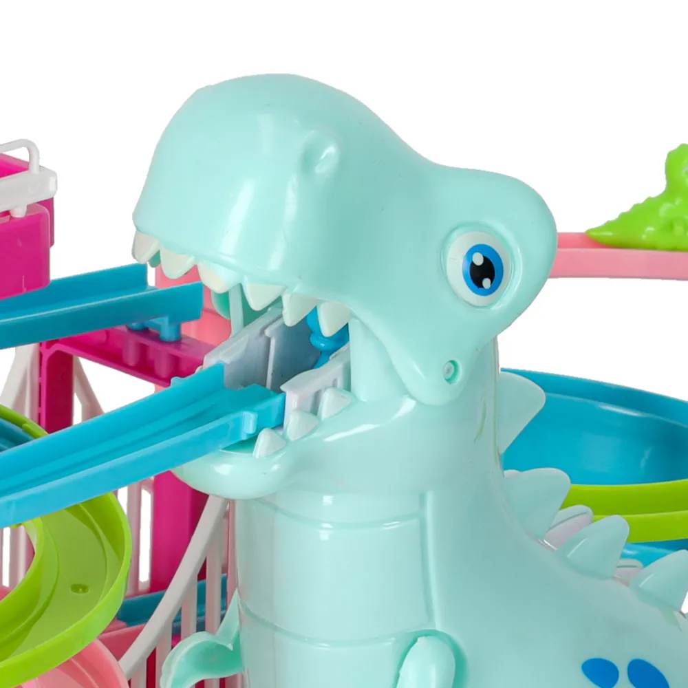 zapakowany tor wyścigowy z widocznymi wymiarami opakowania