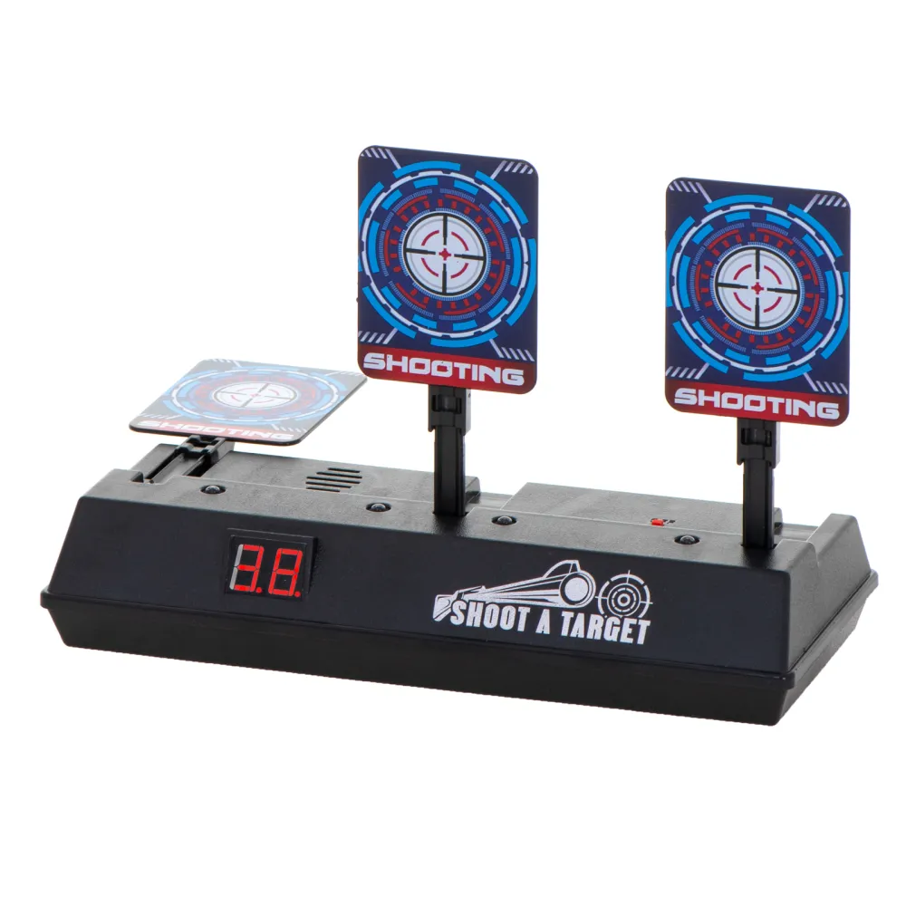 Tarcza elektroniczna z podniesionymi celami przed nową rundą