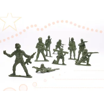 akcesoria do budowy bazy wojskowej ułożone obok figurek