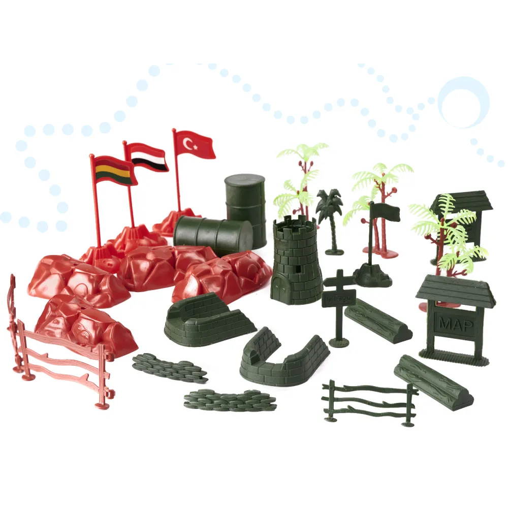 Detal czołgu z zestawu oraz miniaturowych figurek żołnierzy