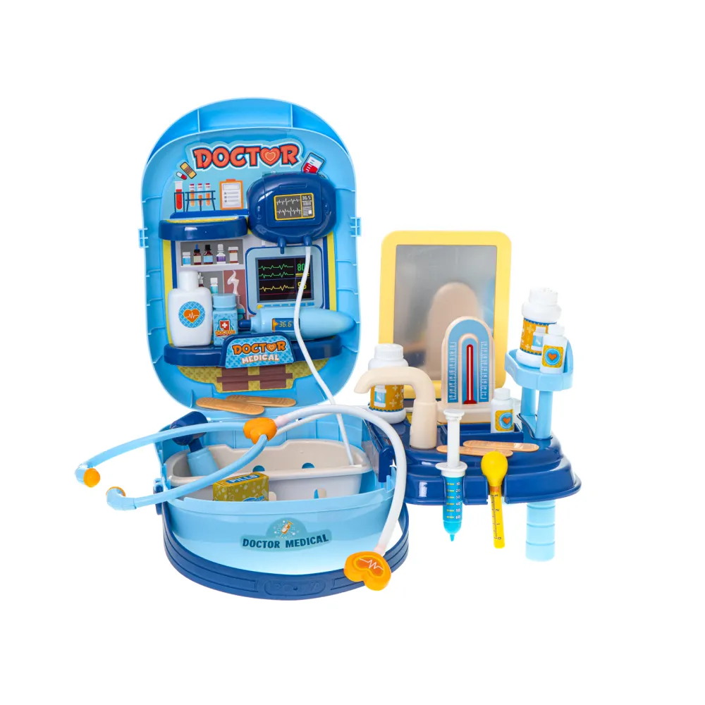 zbliżenie na plastikowy stetoskop z zestawu lekarskiego