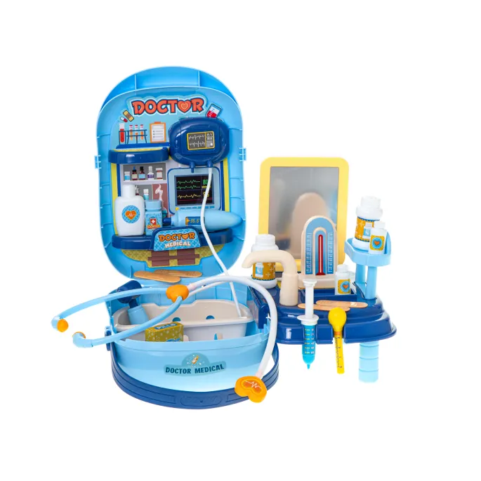 zbliżenie na plastikowy stetoskop z zestawu lekarskiego