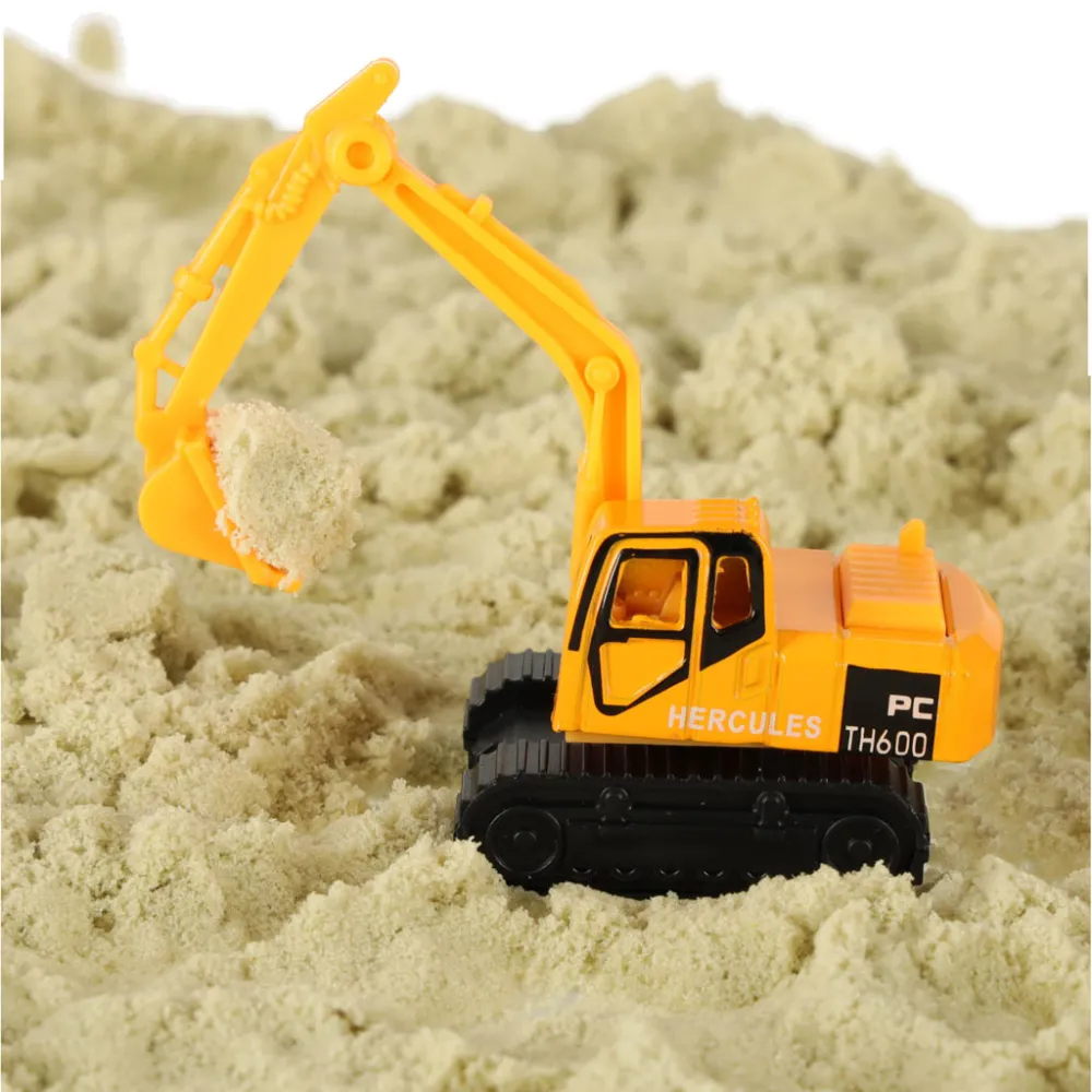 wszystkie sześć pojazdów budowlanych ustawione w rzędzie