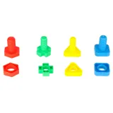 pojedynczy klocek konstrukcyjny na zbliżeniu prezentujący fakturę