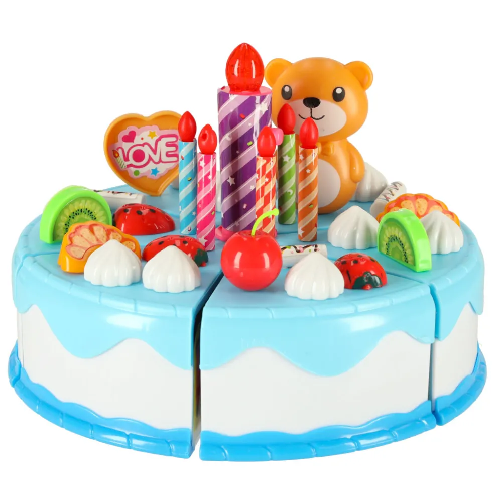 zbliżenie na kawałki tortu połączone rzepami