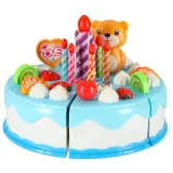 zbliżenie na kawałki tortu połączone rzepami