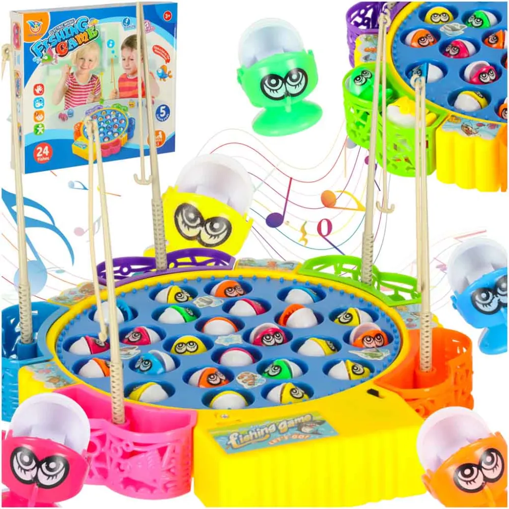 gra zręcznościowa łowienie rybek plansza z 24 kolorowymi rybkami