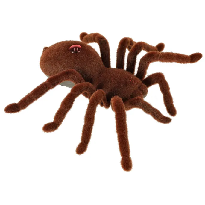 brązowa zabawka tarantula pokazana z przodu