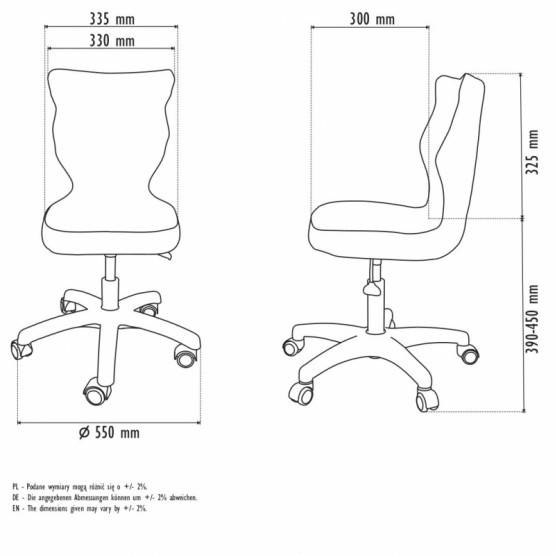 Krzesło obrotowe Alta - rozmiar 3, jasna szara R1